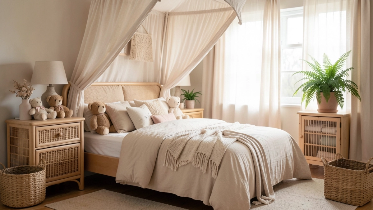 Beżowy pokój dla dziewczynki