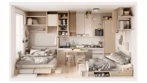 Aranżacja kawalerki 35m2