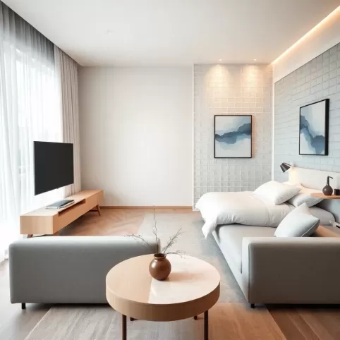 Pokój dzienny z sypialnią